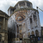 Versailles — Habillage de la bâche chantier de la chapelle du château de Versailles