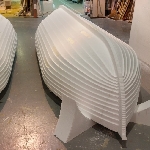 Barques en polystyrène — Usinage 3D de barques en polystyrène expansé pour le film Dunkerque, longueur 4 m