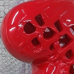 Usinage d'un cœur — Fabrication d’un cœur en usinage de polystyrène expansé, recouvert de résine, finition mastic et ponçage et peinture