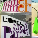 Divers Lettrages - L'Oréal — Lettres en polystyrène peintes - découpe de polystyrène extrudé, peinture - pour un salon