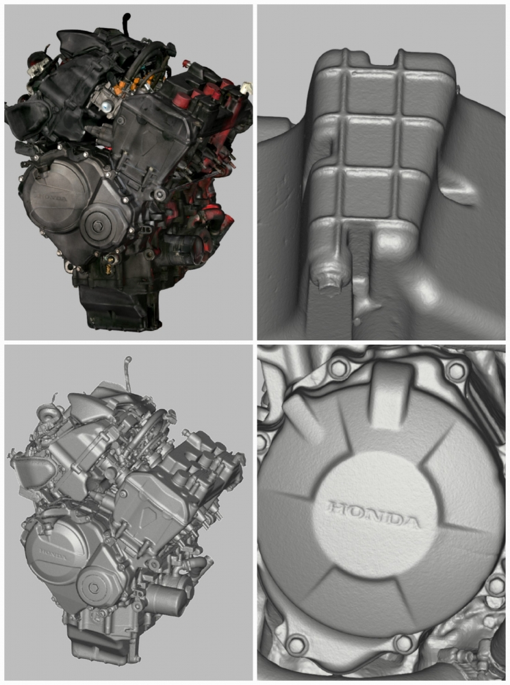 Moteur Honda — Numérisation d’un moteur de moto pour conception d’un cadre.