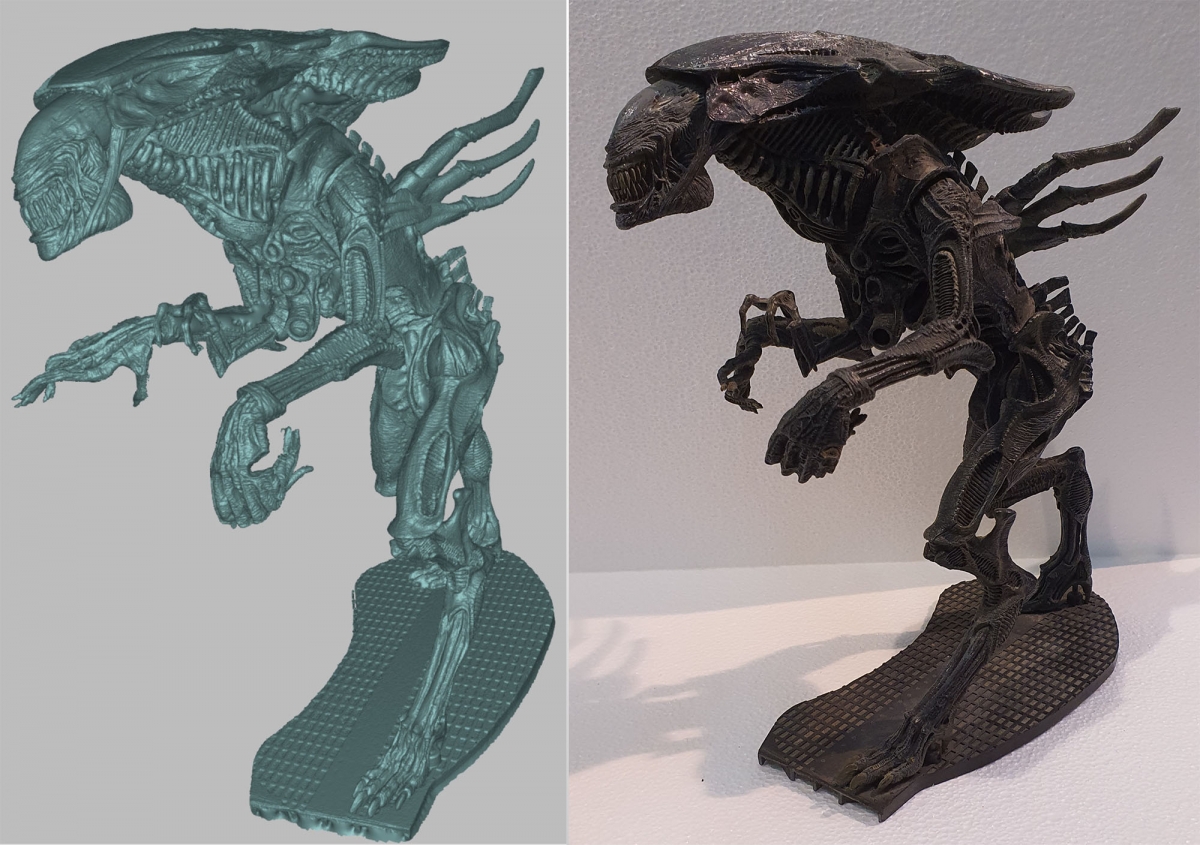 Alien — Numérisation d’un jouet Alien, hauteur 250 mm