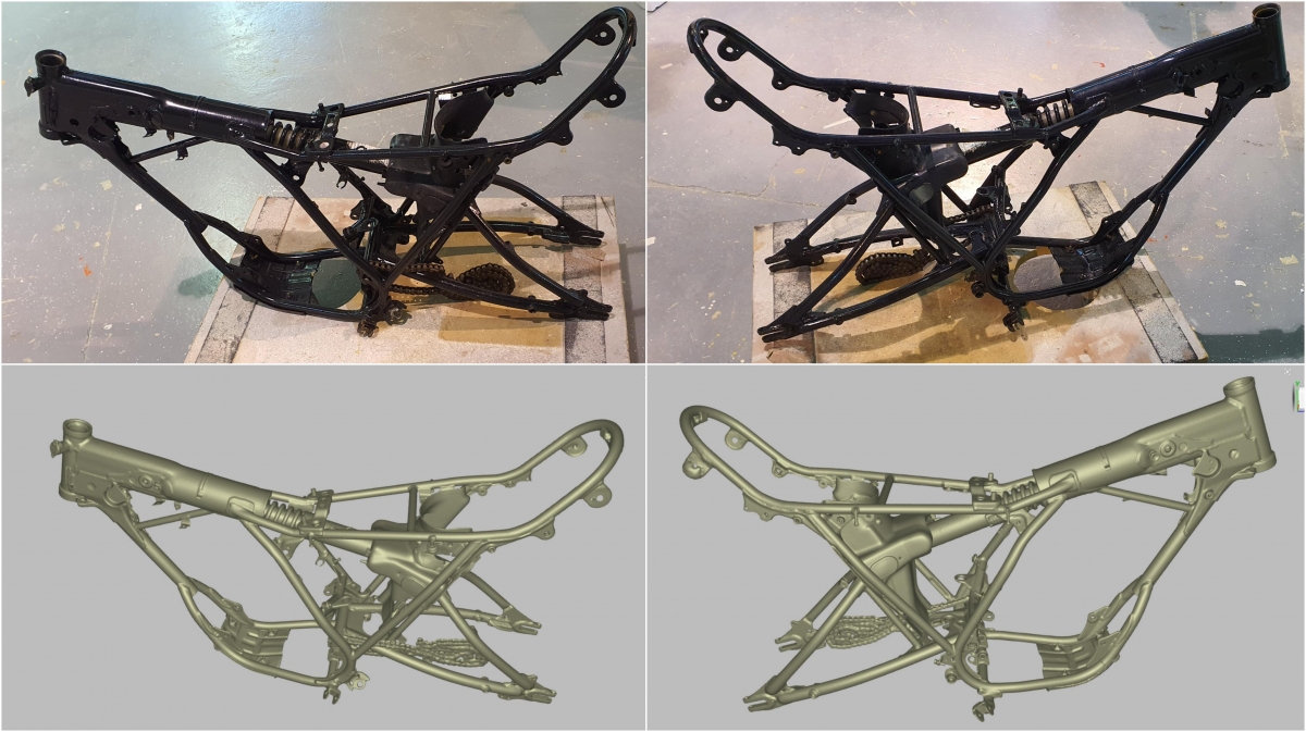 cadre de moto — Numérisation 3D d’un cadre de moto