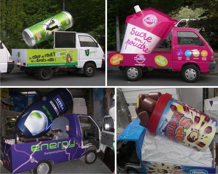 Camionette — Réalisation de divers camions publicitaires