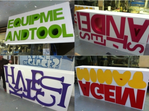 Divers Lettrages — Lettres en polystyrène peintes