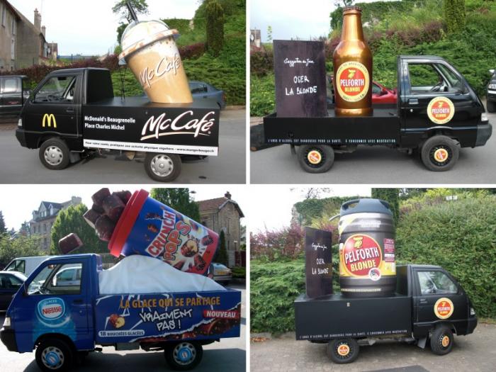 Camionnettes — Réalisations de divers véhicules publicitaires