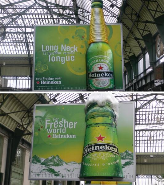 Heineken — Réalisation de 30 panneaux d’affichage en volume pour Heineken