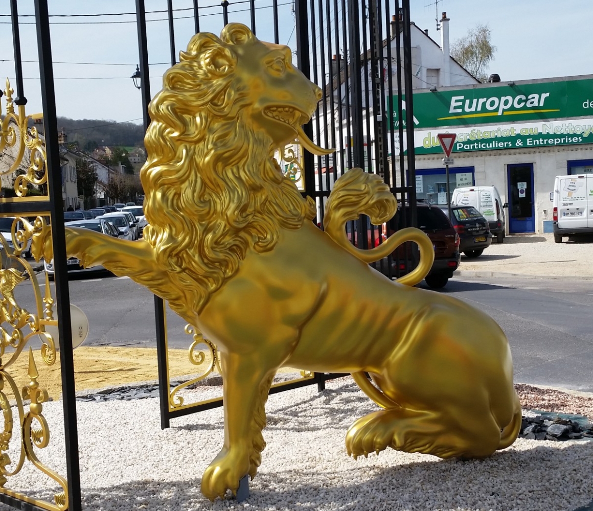 Lion Chateau-Thierry — Réalisation d’un lion pour la ville de Château-Thierry, sur un rond-point