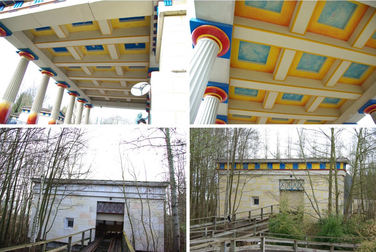 Tonnerre de Zeus - Gare - Maintenance — Remise en état de l’attraction Tonnerre de Zeus au parc Astérix. Plafond de la gare et atelier de maintenance.
Avant/Après