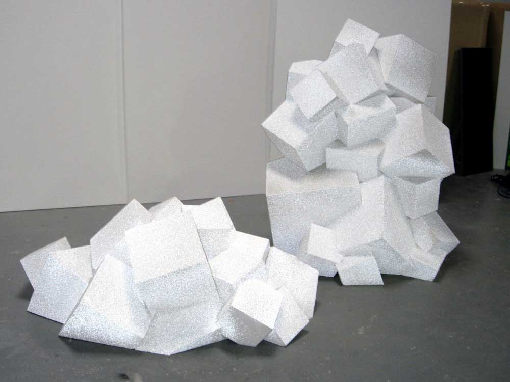 Découpe de polystyrène de sculptures pour l'artiste Vincent Lamouroux.